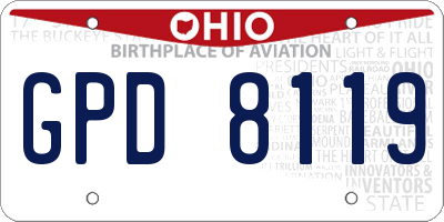 OH license plate GPD8119