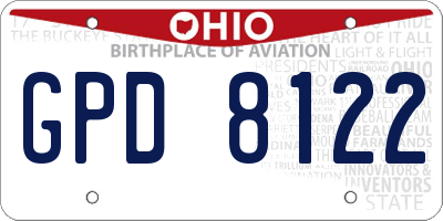 OH license plate GPD8122