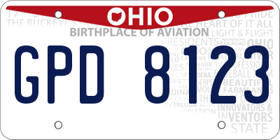 OH license plate GPD8123