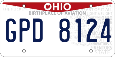 OH license plate GPD8124