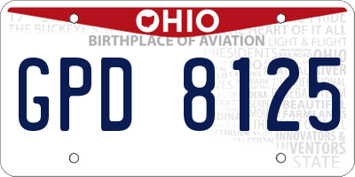 OH license plate GPD8125