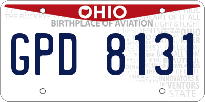 OH license plate GPD8131