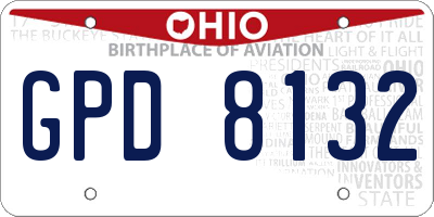 OH license plate GPD8132