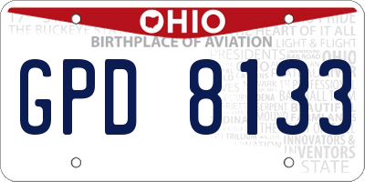 OH license plate GPD8133