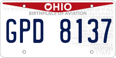 OH license plate GPD8137