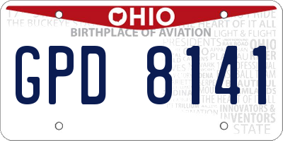 OH license plate GPD8141