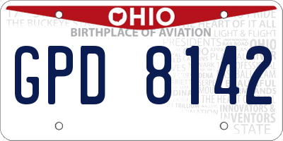 OH license plate GPD8142