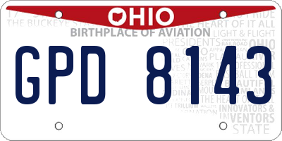 OH license plate GPD8143