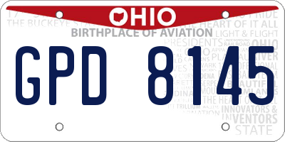 OH license plate GPD8145