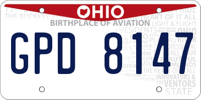 OH license plate GPD8147