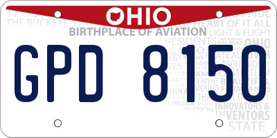 OH license plate GPD8150