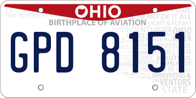 OH license plate GPD8151