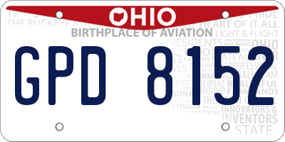 OH license plate GPD8152