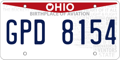 OH license plate GPD8154