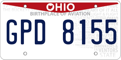 OH license plate GPD8155