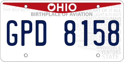 OH license plate GPD8158