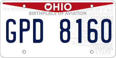 OH license plate GPD8160