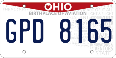OH license plate GPD8165