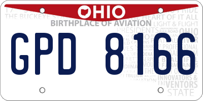 OH license plate GPD8166