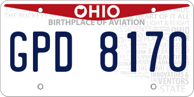 OH license plate GPD8170