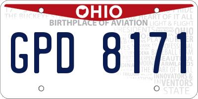 OH license plate GPD8171