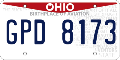 OH license plate GPD8173