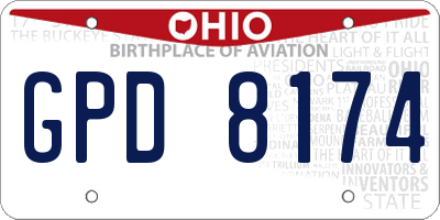 OH license plate GPD8174