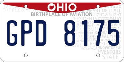 OH license plate GPD8175