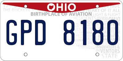 OH license plate GPD8180