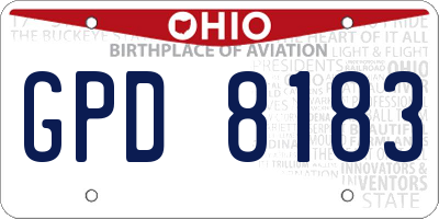 OH license plate GPD8183