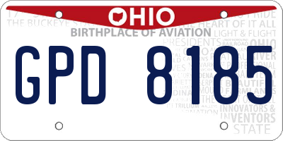 OH license plate GPD8185