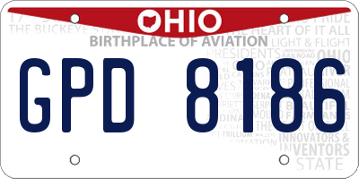 OH license plate GPD8186