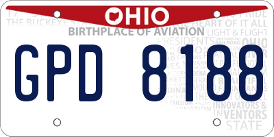 OH license plate GPD8188