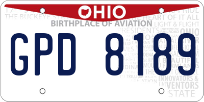 OH license plate GPD8189