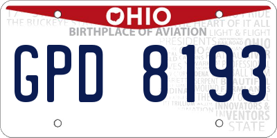 OH license plate GPD8193