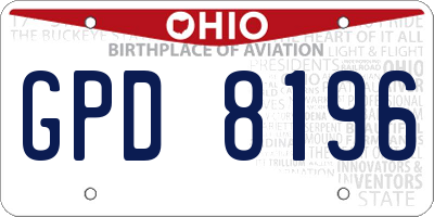 OH license plate GPD8196