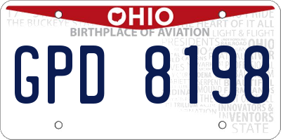 OH license plate GPD8198