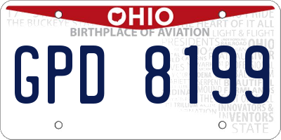 OH license plate GPD8199