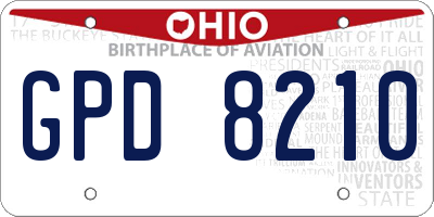 OH license plate GPD8210