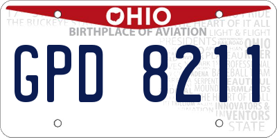 OH license plate GPD8211