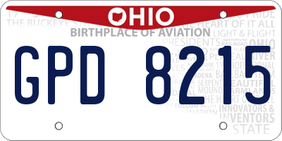 OH license plate GPD8215