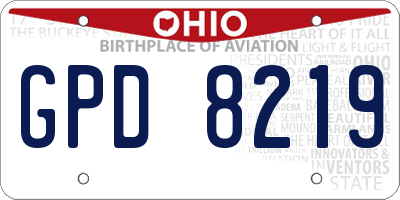 OH license plate GPD8219