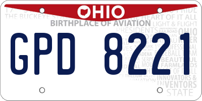 OH license plate GPD8221