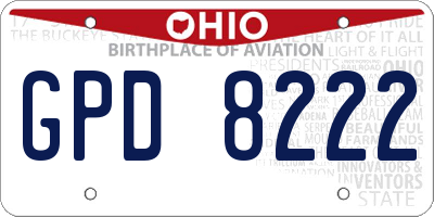 OH license plate GPD8222