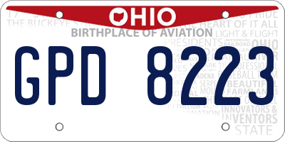 OH license plate GPD8223