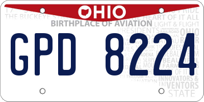 OH license plate GPD8224