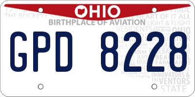 OH license plate GPD8228