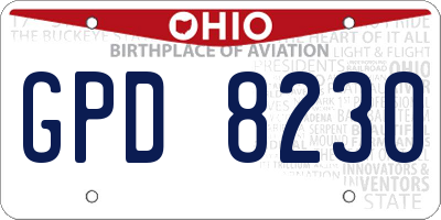 OH license plate GPD8230
