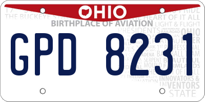 OH license plate GPD8231