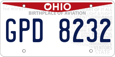 OH license plate GPD8232